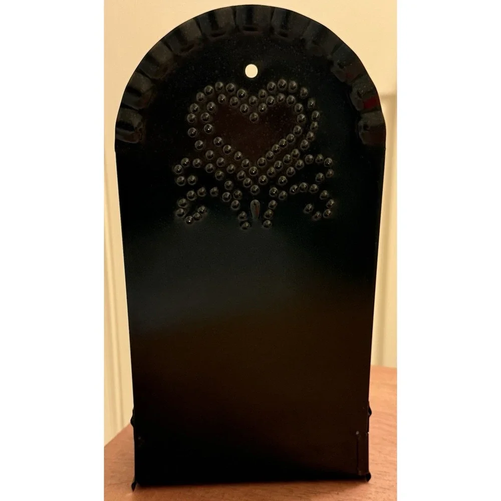 Punched Metal Wall or Table Sconce for Taper‎ Candle Heart Design 9.75